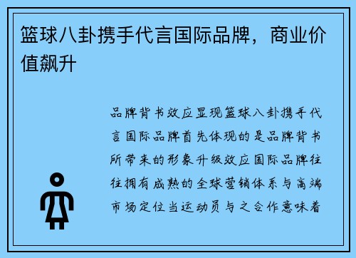 篮球八卦携手代言国际品牌，商业价值飙升